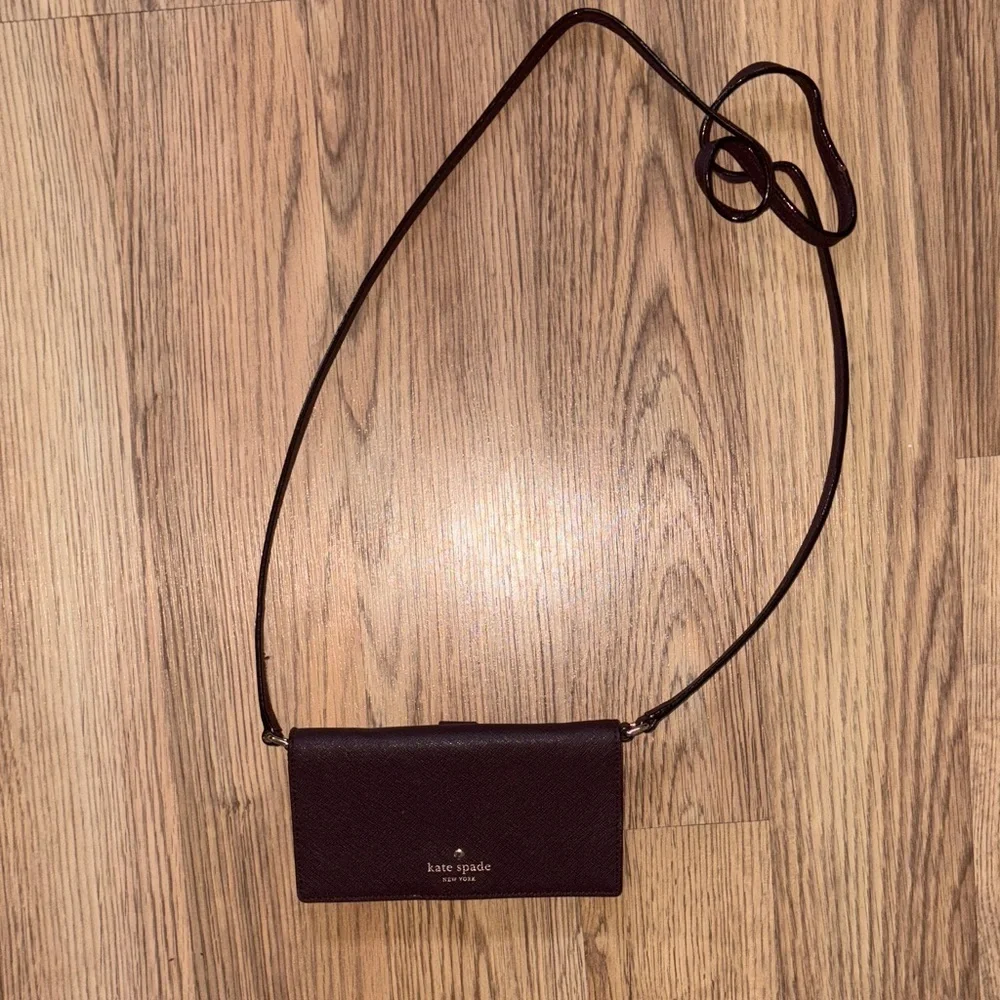 Kate Spade Deep Burgundy Crossbody wallet Bag